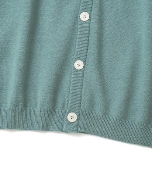 KNITTED(ニッティド)の「ベーシックエッセンシャルクロップラウンドカーディガン ダスティグリーン(カーディガン/ボレロ・メンズ・その他・M/L/XL)」の7枚目の写真