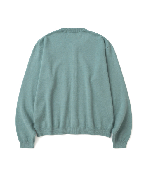 KNITTED(ニッティド)の「ベーシックエッセンシャルクロップラウンドカーディガン ダスティグリーン(カーディガン/ボレロ・メンズ・その他・M/L/XL)」の8枚目の写真