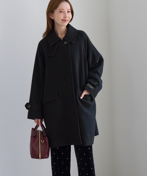 ROPE' PICNIC（ロペピクニック）の「JAPAN FABRIC スタンドカラーミドル丈 ウールコート（ステンカラーコート・レディース・ベージュ系その他2/グレー/ブラック/ダークブラウン・FREE）」の6枚目の写真