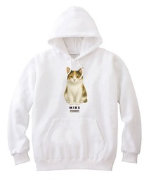 Moftique（モフティック） プルパーカー スウェット 裏毛 三毛猫 キャット ペット アニマル プリント トップス レディース ユニセックス