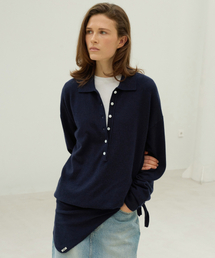 Superfine Wool Henley Knit Set - Midnight Navy