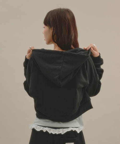 apres jour mignon(アプレジュールミニョン)の「アップリケパーカー(パーカー・レディース・杢グレー/ブラック/グレー・SMALL/LARGE)」の7枚目の写真