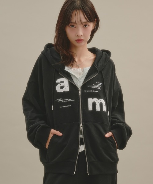apres jour mignon(アプレジュールミニョン)の「アップリケパーカー(パーカー・レディース・杢グレー/ブラック/グレー・SMALL/LARGE)」の10枚目の写真