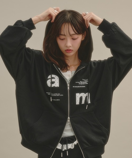 apres jour mignon(アプレジュールミニョン)の「アップリケパーカー(パーカー・レディース・杢グレー/ブラック/グレー・SMALL/LARGE)」の13枚目の写真