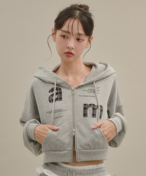 apres jour mignon(アプレジュールミニョン)の「アップリケパーカー(パーカー・レディース・杢グレー/ブラック/グレー・SMALL/LARGE)」の15枚目の写真