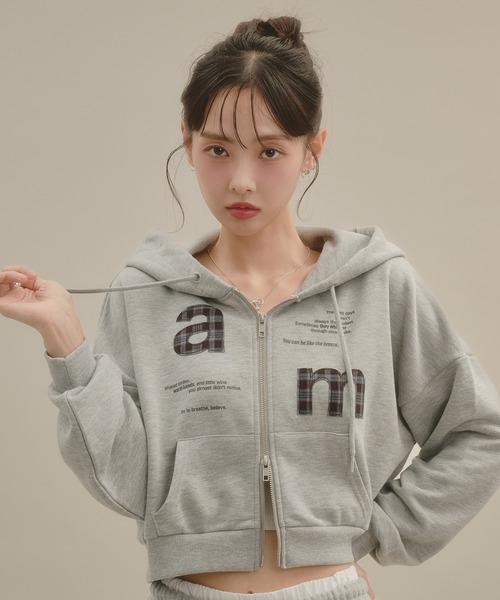 apres jour mignon(アプレジュールミニョン)の「アップリケパーカー(パーカー・レディース・杢グレー/ブラック/グレー・SMALL/LARGE)」の16枚目の写真