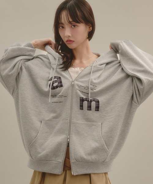 apres jour mignon(アプレジュールミニョン)の「アップリケパーカー(パーカー・レディース・杢グレー/ブラック/グレー・SMALL/LARGE)」の21枚目の写真
