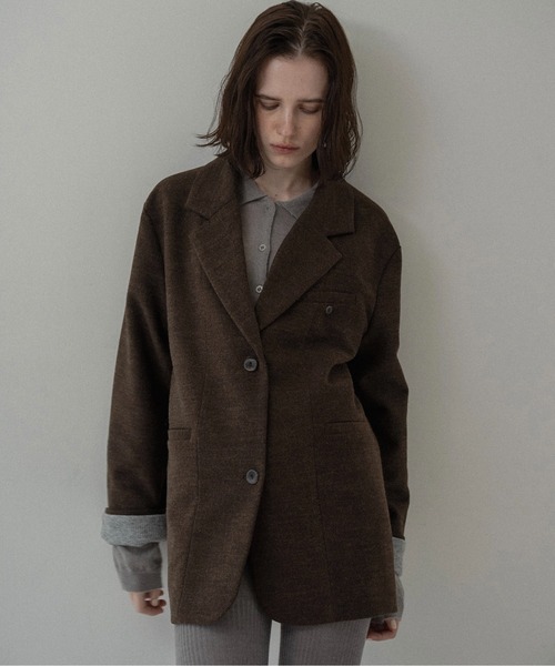 lawgy(ラウジー)の「sleeve double face tailored jacket / スリーブダブルフェイステーラードジャケット(テーラードジャケット・レディース・ブラウン系/ベージュ系・FREE)」の16枚目の写真