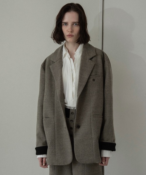 lawgy(ラウジー)の「sleeve double face tailored jacket / スリーブダブルフェイステーラードジャケット(テーラードジャケット・レディース・ブラウン系/ベージュ系・FREE)」の6枚目の写真