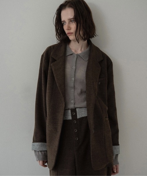 lawgy(ラウジー)の「sleeve double face tailored jacket / スリーブダブルフェイステーラードジャケット(テーラードジャケット・レディース・ブラウン系/ベージュ系・FREE)」の12枚目の写真