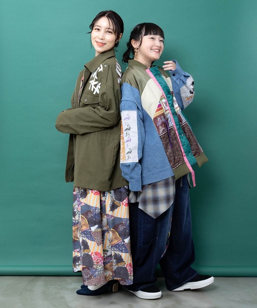ScoLar(スカラー)の「163674:ネコ貴族コラージュ柄 シャツワンピース(ワンピース・レディース・ブルー/ブラウン・M)」の11枚目の写真