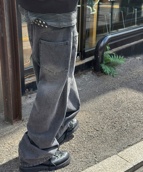 SCALLYWAG（スカリーワグ）の「ウォッシュドカーブデニムパンツ[ブラック]（デニムパンツ・レディース・その他・SMALL/MEDIUM/LARGE）」の6枚目の写真