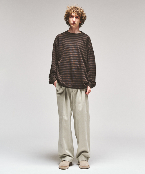 417 EDIFICE(フォーワンセブンエディフィス)の「ガーメントダイ ボーダー ロングスリーブTシャツ(Tシャツ/カットソー・メンズ・チャコールグレー/ダークブルー/チョコ・LARGE/MEDIUM)」の15枚目の写真