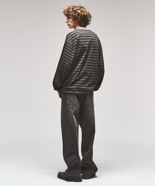 417 EDIFICE(フォーワンセブンエディフィス)の「ガーメントダイ ボーダー ロングスリーブTシャツ(Tシャツ/カットソー・メンズ・チャコールグレー/ダークブルー/チョコ・LARGE/MEDIUM)」の9枚目の写真