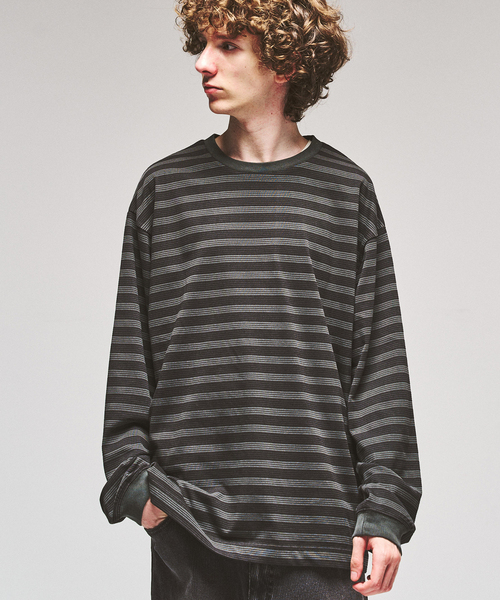 417 EDIFICE(フォーワンセブンエディフィス)の「ガーメントダイ ボーダー ロングスリーブTシャツ(Tシャツ/カットソー・メンズ・チャコールグレー/ダークブルー/チョコ・LARGE/MEDIUM)」の11枚目の写真