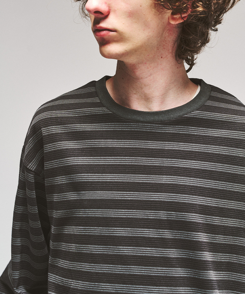 417 EDIFICE(フォーワンセブンエディフィス)の「ガーメントダイ ボーダー ロングスリーブTシャツ(Tシャツ/カットソー・メンズ・チャコールグレー/ダークブルー/チョコ・LARGE/MEDIUM)」の5枚目の写真