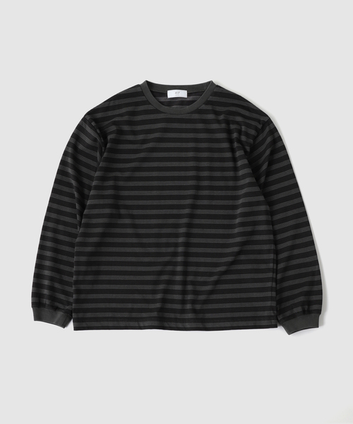 417 EDIFICE(フォーワンセブンエディフィス)の「ガーメントダイ ボーダー ロングスリーブTシャツ(Tシャツ/カットソー・メンズ・チャコールグレー/ダークブルー/チョコ・LARGE/MEDIUM)」の19枚目の写真