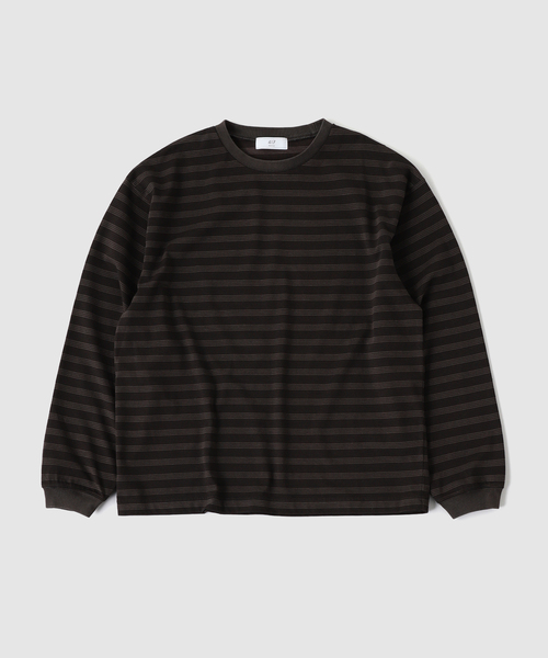 417 EDIFICE(フォーワンセブンエディフィス)の「ガーメントダイ ボーダー ロングスリーブTシャツ(Tシャツ/カットソー・メンズ・チャコールグレー/ダークブルー/チョコ・LARGE/MEDIUM)」の21枚目の写真
