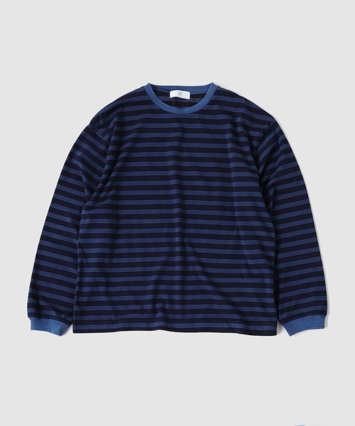 417 EDIFICE(フォーワンセブンエディフィス)の「ガーメントダイ ボーダー ロングスリーブTシャツ(Tシャツ/カットソー・メンズ・チャコールグレー/ダークブルー/チョコ・LARGE/MEDIUM)」の22枚目の写真