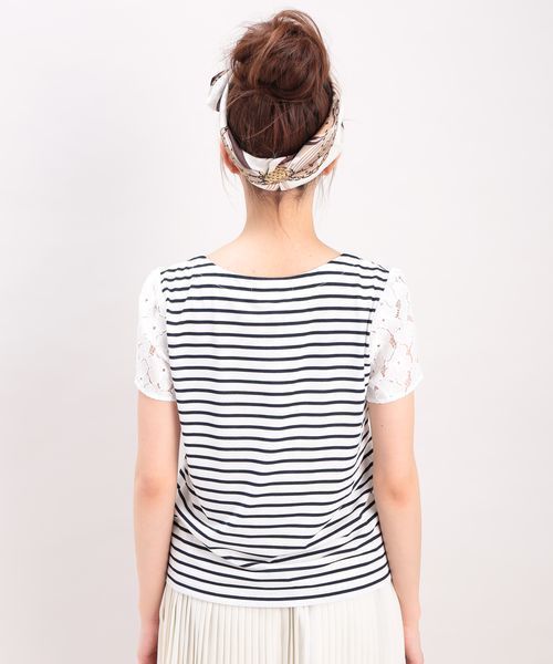 ROPE' PICNIC(ロペピクニック)の「【さらさらUVケアトップス】デオドラントレースプルオーバー(Tシャツ/カットソー・レディース・カーキ/ホワイト/ネイビー/ブルー系その他/サックスブルー・38)」の7枚目の写真