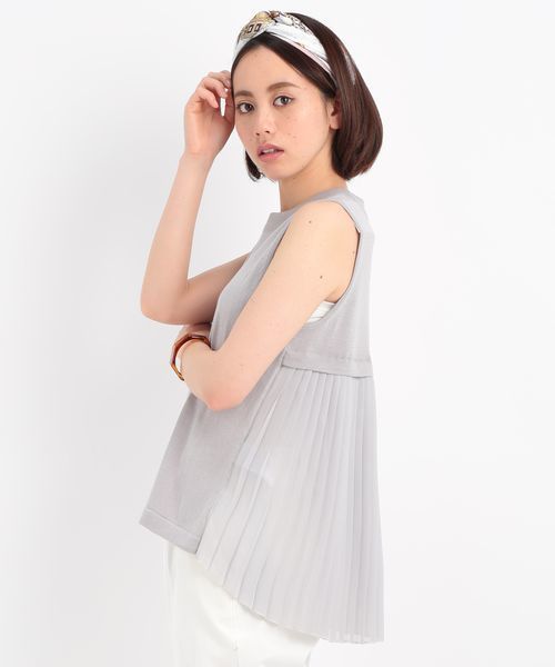 ROPE' PICNIC(ロペピクニック)の「バックプリーツトップス(ニット/セーター・レディース・ホワイト/グレー系その他/ネイビー/ブルー系その他・38)」の3枚目の写真