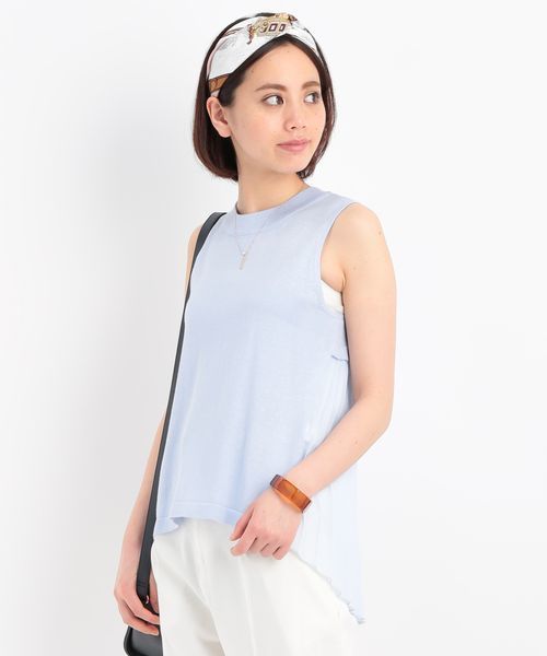 ROPE' PICNIC(ロペピクニック)の「バックプリーツトップス(ニット/セーター・レディース・ホワイト/グレー系その他/ネイビー/ブルー系その他・38)」の1枚目の写真