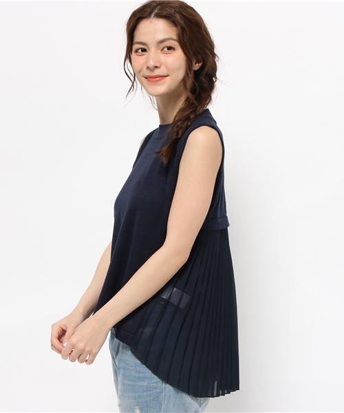 ROPE' PICNIC(ロペピクニック)の「バックプリーツトップス(ニット/セーター・レディース・ホワイト/グレー系その他/ネイビー/ブルー系その他・38)」の14枚目の写真