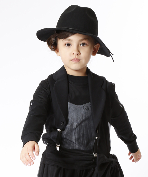 CHUBBYGANG（チャビーギャング）の「ワイドブリムハット（ハット・キッズ・ブラック/チャコールグレー・54/56）」の2枚目の写真