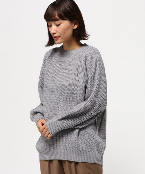 ikka(イッカ)の「5G畦バルーン袖ハイネックプルオーバー (ニット/セーター・レディース・ブラック/グレー/オレンジ・MEDIUM)」の3枚目の写真