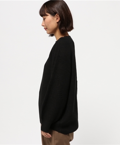 ikka(イッカ)の「5G畦バルーン袖ハイネックプルオーバー (ニット/セーター・レディース・ブラック/グレー/オレンジ・MEDIUM)」の4枚目の写真