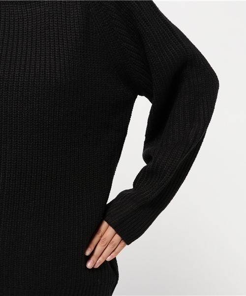 ikka(イッカ)の「5G畦バルーン袖ハイネックプルオーバー (ニット/セーター・レディース・ブラック/グレー/オレンジ・MEDIUM)」の7枚目の写真