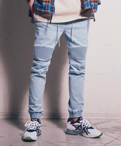 MONKEY TIME（モンキータイム）の「＜monkey time＞ DENIM BIKER SKINNY JOGGER/ジョガーパンツ ◆（デニムパンツ・メンズ・ライトブルー/コバルトブルー・SMALL/X-LARGE/LARGE/MEDIUM）」の3枚目の写真