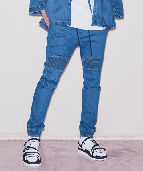 MONKEY TIME（モンキータイム）の「＜monkey time＞ DENIM BIKER SKINNY JOGGER/ジョガーパンツ ◆（デニムパンツ・メンズ・ライトブルー/コバルトブルー・SMALL/X-LARGE/LARGE/MEDIUM）」の8枚目の写真