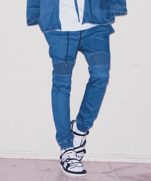 MONKEY TIME（モンキータイム）の「＜monkey time＞ DENIM BIKER SKINNY JOGGER/ジョガーパンツ ◆（デニムパンツ・メンズ・ライトブルー/コバルトブルー・SMALL/X-LARGE/LARGE/MEDIUM）」の9枚目の写真