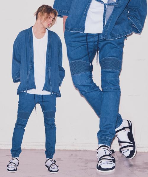 MONKEY TIME（モンキータイム）の「＜monkey time＞ DENIM BIKER SKINNY JOGGER/ジョガーパンツ ◆（デニムパンツ・メンズ・ライトブルー/コバルトブルー・SMALL/X-LARGE/LARGE/MEDIUM）」の14枚目の写真