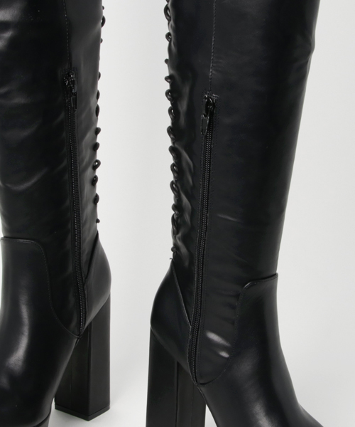 ENVYM（アンビー）の「ＬＡＣＥ ＵＰ ＬＯＮＧ ＢＯＯＴＳ（ブーツ・レディース・ブラック・22.5㎝/23.5㎝/24.5㎝）」の3枚目の写真