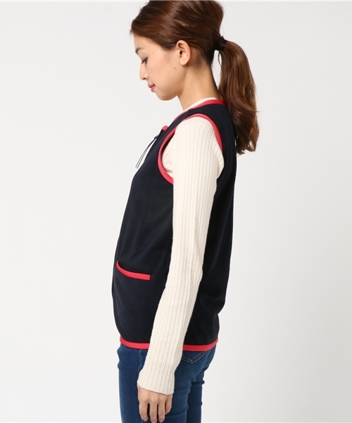 AIGLE（エーグル）の「W フリースCBライトカラーベスト（ベスト・レディース・ネイビー/カーキ・40/38/36）」の9枚目の写真
