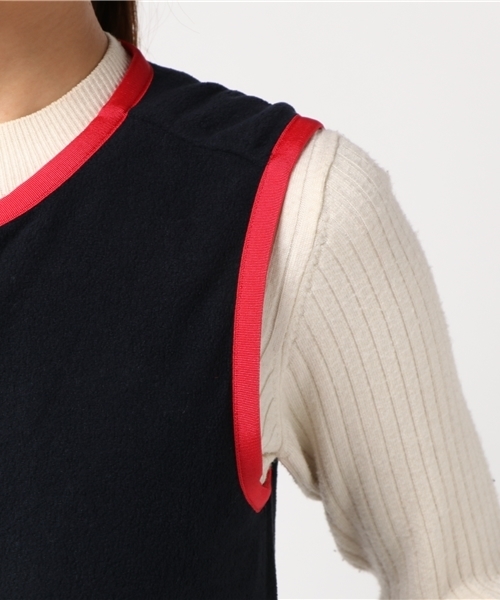 AIGLE（エーグル）の「W フリースCBライトカラーベスト（ベスト・レディース・ネイビー/カーキ・40/38/36）」の6枚目の写真