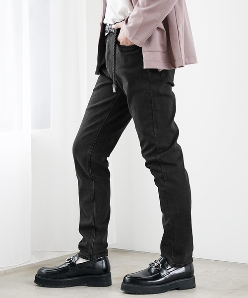 セール】【MinoriTY】ストレッチ素材スリムフィットデニムパンツ