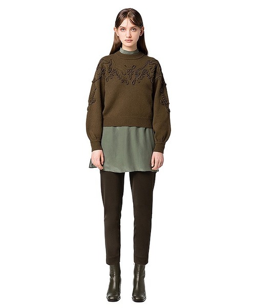 CLANE（クラネ）の「TAPE EMBROIDERY KNIT TOPS（ニット/セーター