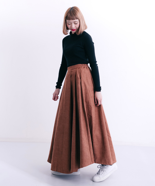 MERLOT（メルロー）の「フリルネックリブニットプルオーバー1101（ニット/セーター・レディース・ライトグレー/マスタード/パープル/アイボリー/ブルー/ブラック・FREE）」の15枚目の写真