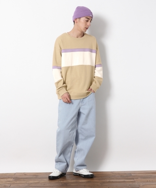 RAGEBLUE（レイジブルー）の「パネル裏毛スウェットクルー/789016（Tシャツ/カットソー・メンズ・ブルー/ベージュ/ホワイト・LARGE/MEDIUM/SMALL）」の4枚目の写真