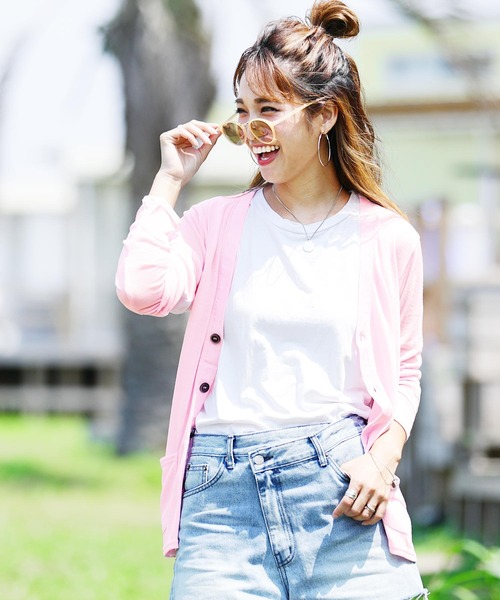 jiggys shop（ジギーズショップ）の「サマーニット カーディガン（カーディガン/ボレロ・メンズ・ブラック/ネイビー/グレー/ピンク/イエロー/ブラック×ホワイト/ホワイト×ネイビー/ロイヤルブルー/インディゴブルー/ライトグリーン/サックスブルー/パープル/レッド/ホワイト系その他/ベージュ/ダークベージュ/スモークピンク/ダークパープル/モスグリーン/グレイッシュベージュ・LARGE/MEDIUM/SMALL/X-LARGE/XX-LARGE）」の18枚目の写真