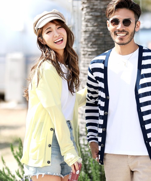 jiggys shop（ジギーズショップ）の「サマーニット カーディガン（カーディガン/ボレロ・メンズ・ブラック/ネイビー/グレー/ピンク/イエロー/ブラック×ホワイト/ホワイト×ネイビー/ロイヤルブルー/インディゴブルー/ライトグリーン/サックスブルー/パープル/レッド/ホワイト系その他/ベージュ/ダークベージュ/スモークピンク/ダークパープル/モスグリーン/グレイッシュベージュ・LARGE/MEDIUM/SMALL/X-LARGE/XX-LARGE）」の17枚目の写真