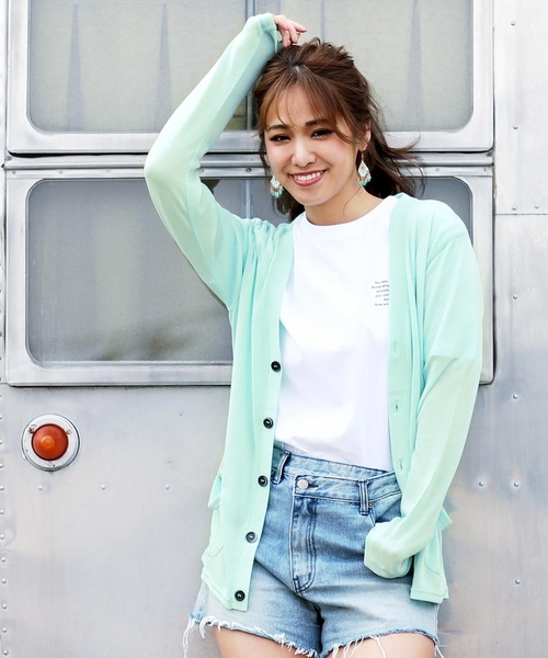 jiggys shop（ジギーズショップ）の「サマーニット カーディガン（カーディガン/ボレロ・メンズ・ブラック/ネイビー/グレー/ピンク/イエロー/ブラック×ホワイト/ホワイト×ネイビー/ロイヤルブルー/インディゴブルー/ライトグリーン/サックスブルー/パープル/レッド/ホワイト系その他/ベージュ/ダークベージュ/スモークピンク/ダークパープル/モスグリーン/グレイッシュベージュ・LARGE/MEDIUM/SMALL/X-LARGE/XX-LARGE）」の9枚目の写真