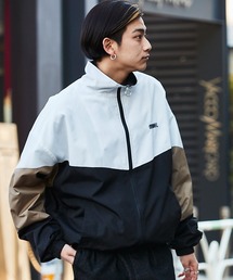 ビッグシルエット切り替えブルゾン バイカラーボリュームスリーブ