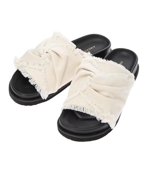 AMERICAN HOLIC（アメリカンホリック）の「・フリンジサンダル（サンダル・レディース・ブラック/アイボリー/カーキ・S/M/L）」の4枚目の写真