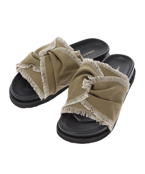 AMERICAN HOLIC（アメリカンホリック）の「・フリンジサンダル（サンダル・レディース・ブラック/アイボリー/カーキ・S/M/L）」の10枚目の写真