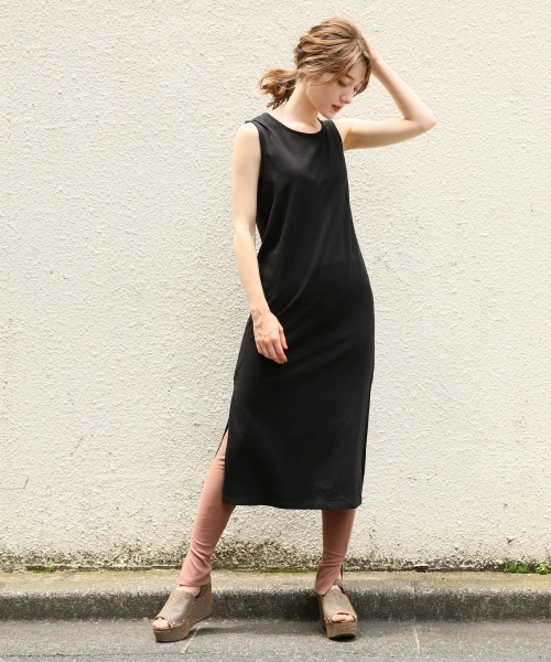 Heather ヘザー の バックリボンａラインノースリーブワンピース ワンピース Wear