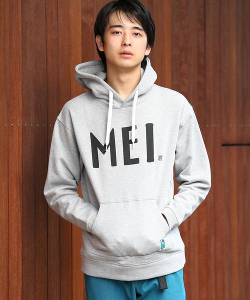 MEI（メイ）の「【別注】MEI 裏毛プルオーバーパーカー（パーカー・メンズ・パープル/マルチ/グレー・X-LARGE/LARGE/SMALL/MEDIUM）」の2枚目の写真